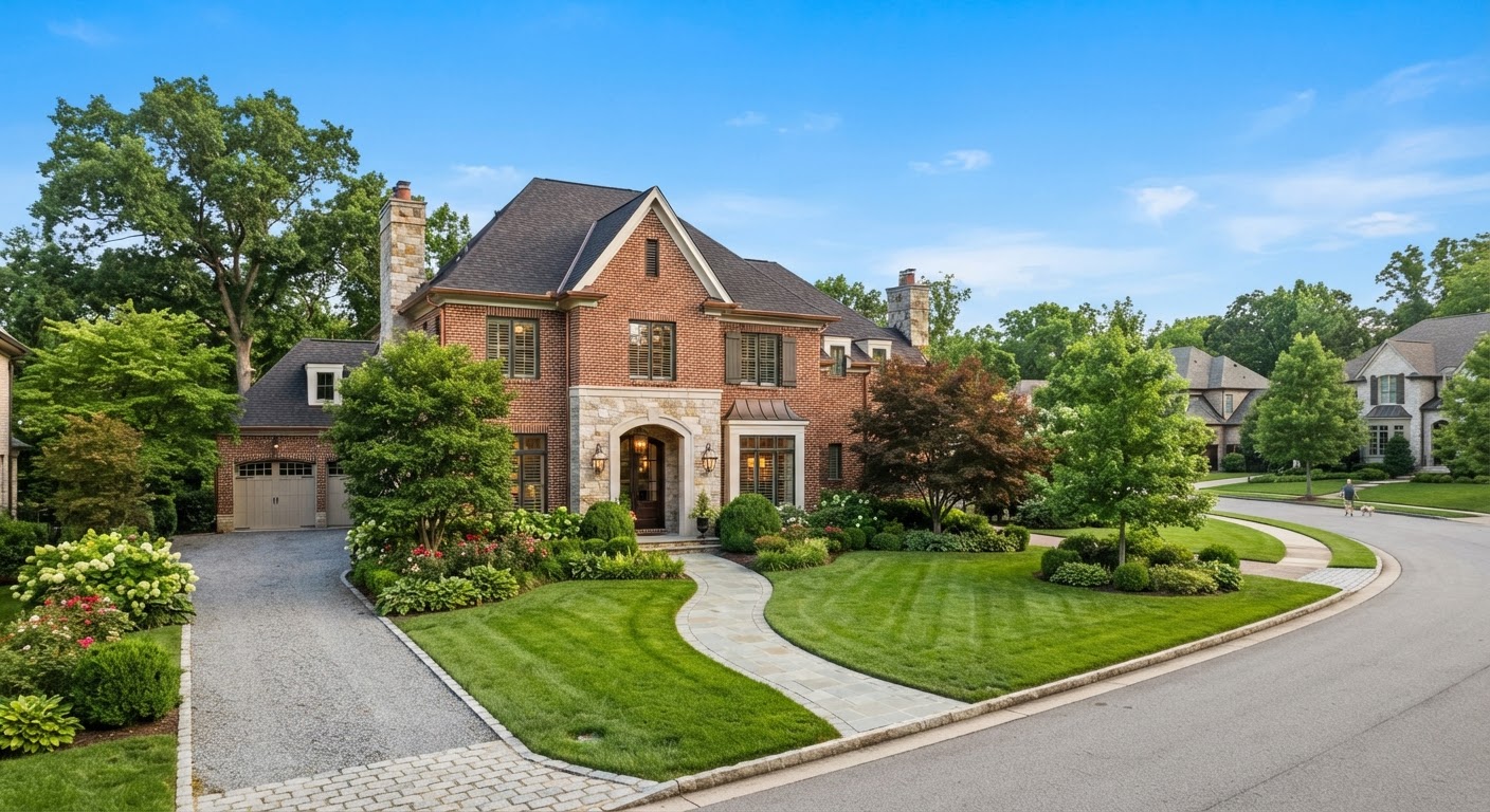 Clean exterior view of a protected residential home with green lawn in San Antonio